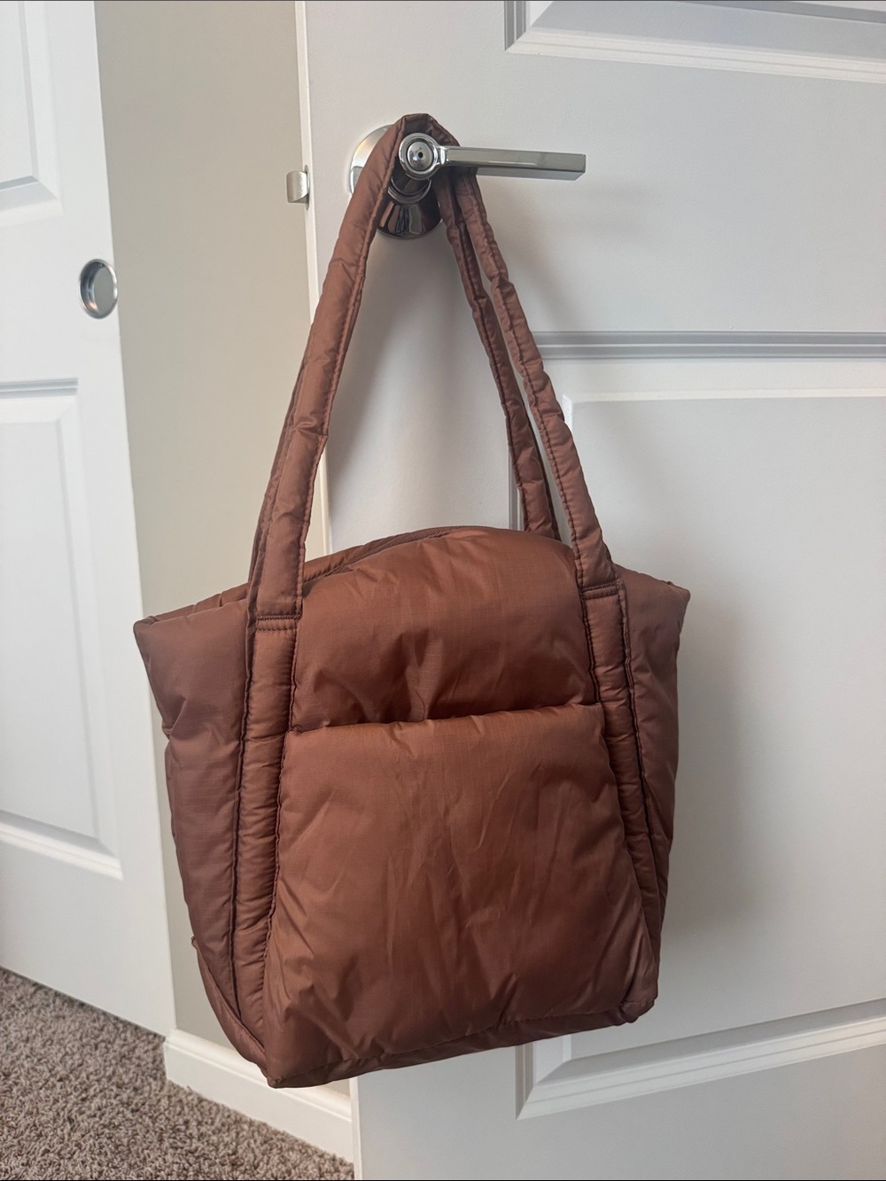 BAGGU Puffy Mini Tote in Cocoa
